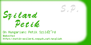 szilard petik business card